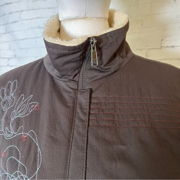 Mountain Hardwear Embroidered Floral Abstract Bomber Jacket Size Small - Picture 6 of 14